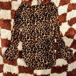 Boohoo Cheetah Print Mini Dress — Size 12